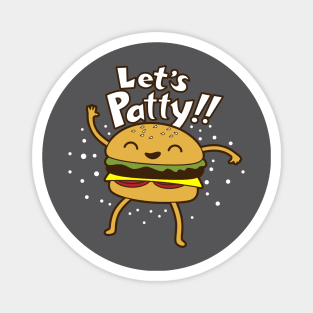 Funny Cute Junk Food Burger Patty Party Gift For Foodies Magnet